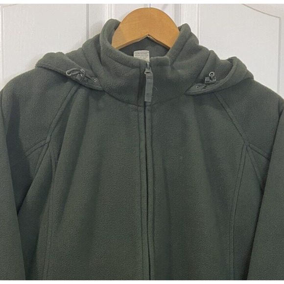 Duluth Trading Hooded Heavy Fleece Jacket Cargo Anorak Women's Size L Full Zip - Picture 2 of 5